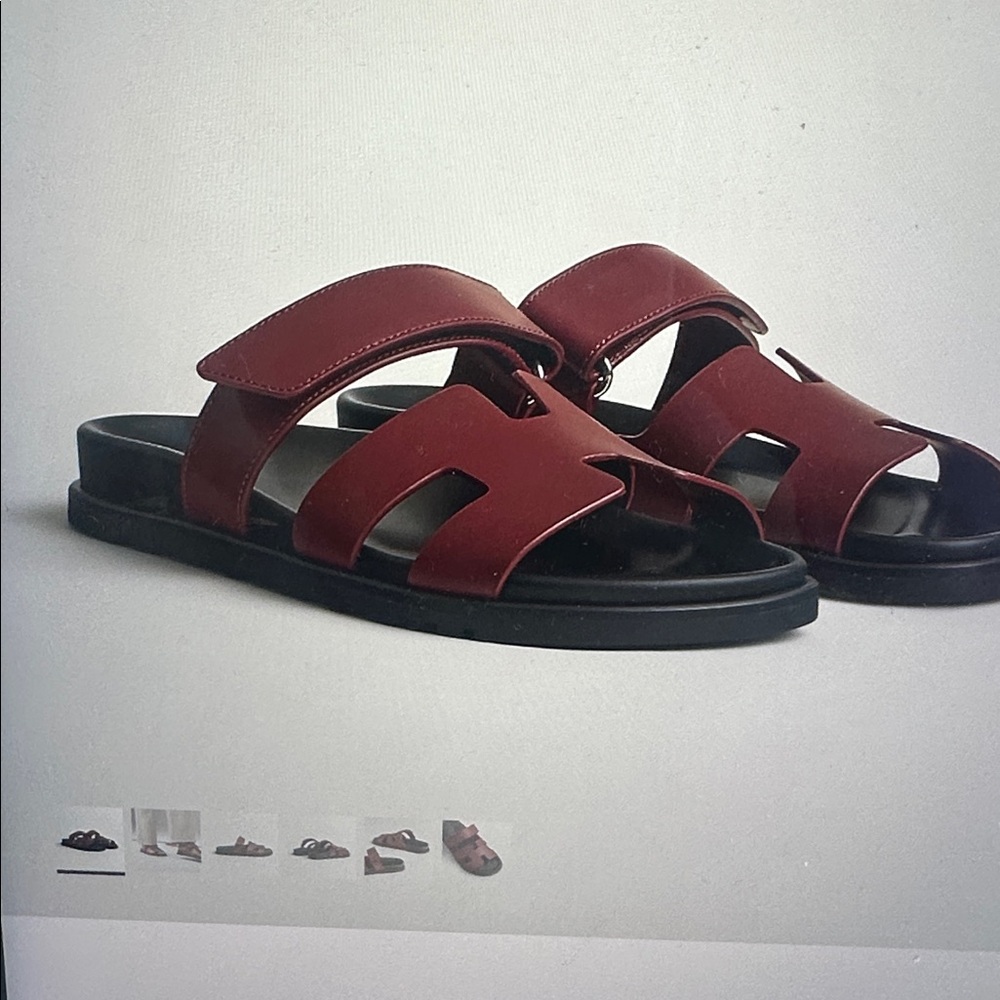 Hermes chypre sandal women’s 39.5 in Rouge H NIB - Picture 6 of 6